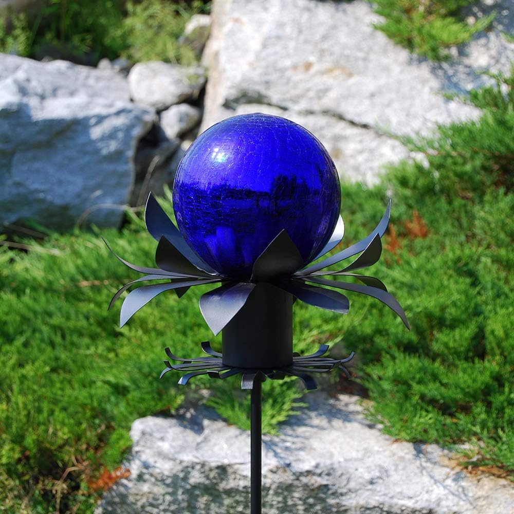 Achla Designs G10-FG-C Gazing, Fern Green 10 inch Glass Garden Globe Ball Sphere, 10