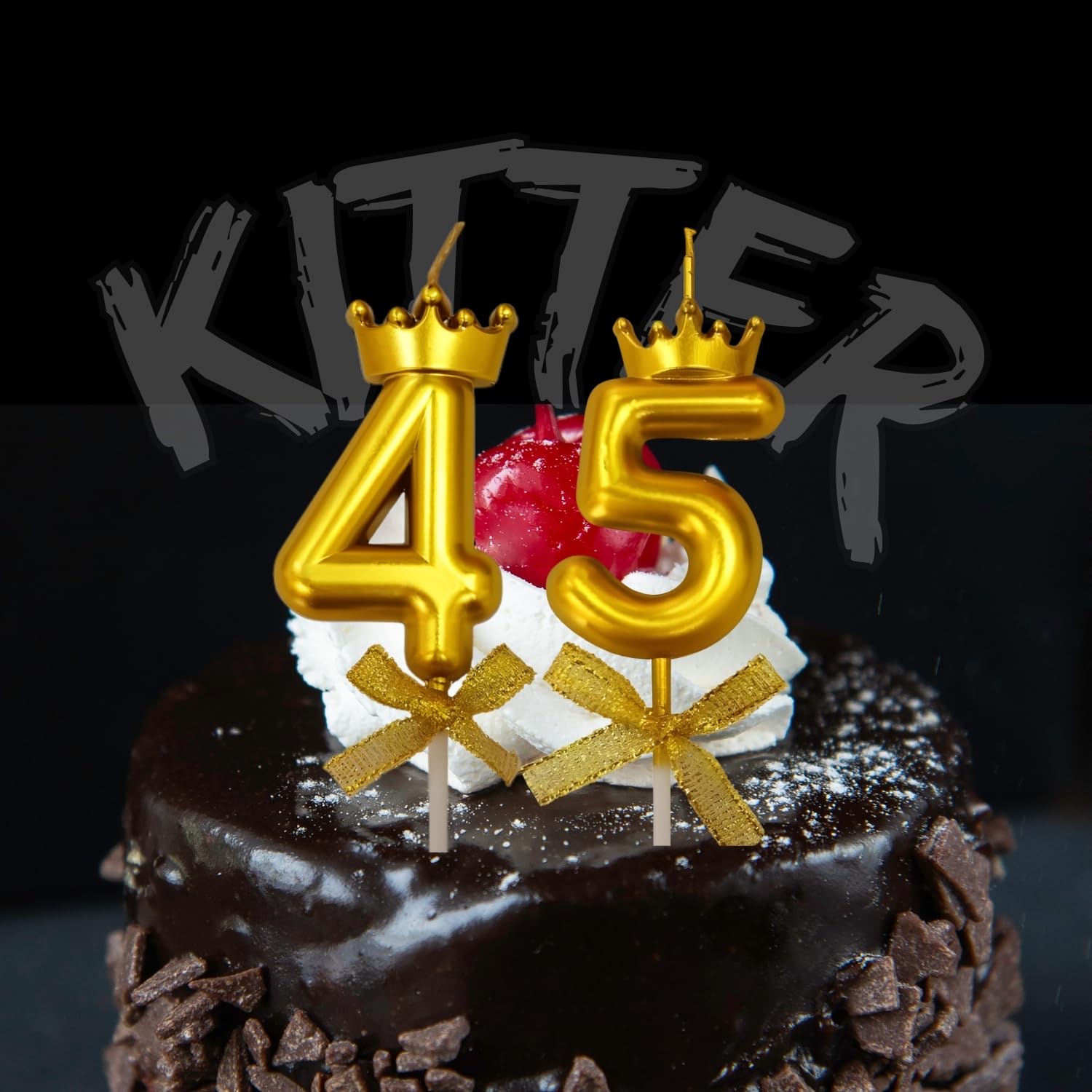 KITTER 1 Pc 5 Number Candle for Birthday Cake, Five Number Crown Candle Metallic Gold Number 5th Birthday Cake Decoration, Num BER Candles for Anniversary Cake Topper 0-9 (Pack of 1) 4