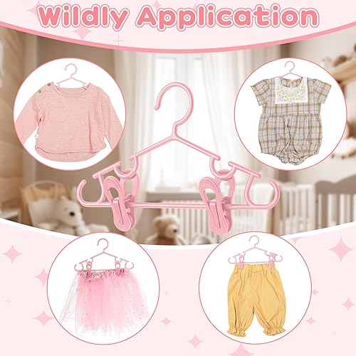 Miniatura 96 de Hsei Baby Hangers with Clips, Plastic Kids Pants Hangers for Nursery Closet, Top and Bottom Clothes Hanger Set for Newborn Child Infant Toddler Boys
