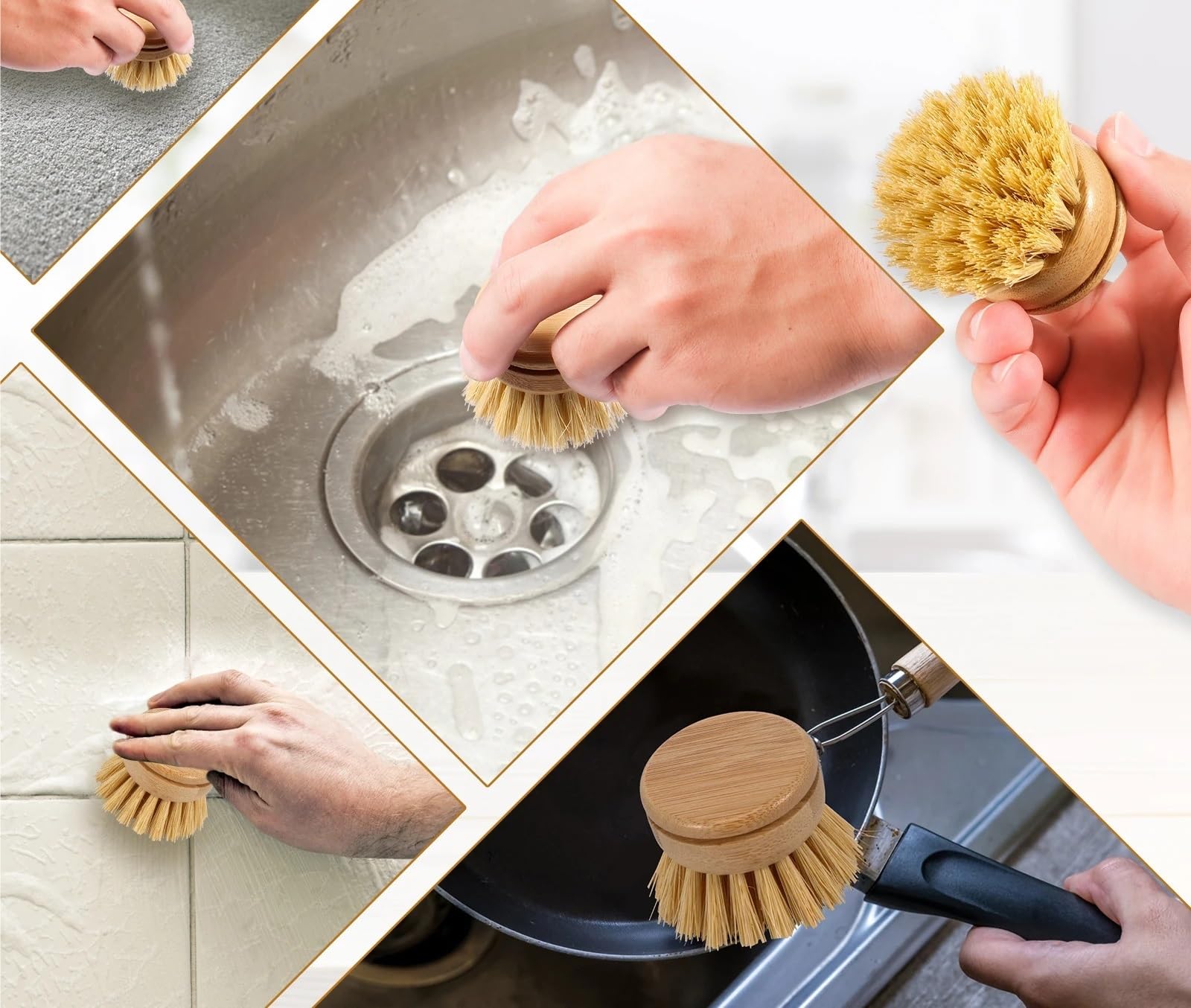 Cepillo de Limpieza Cocina portátil con Cepillo for Platos 3 Piezas para Cocina