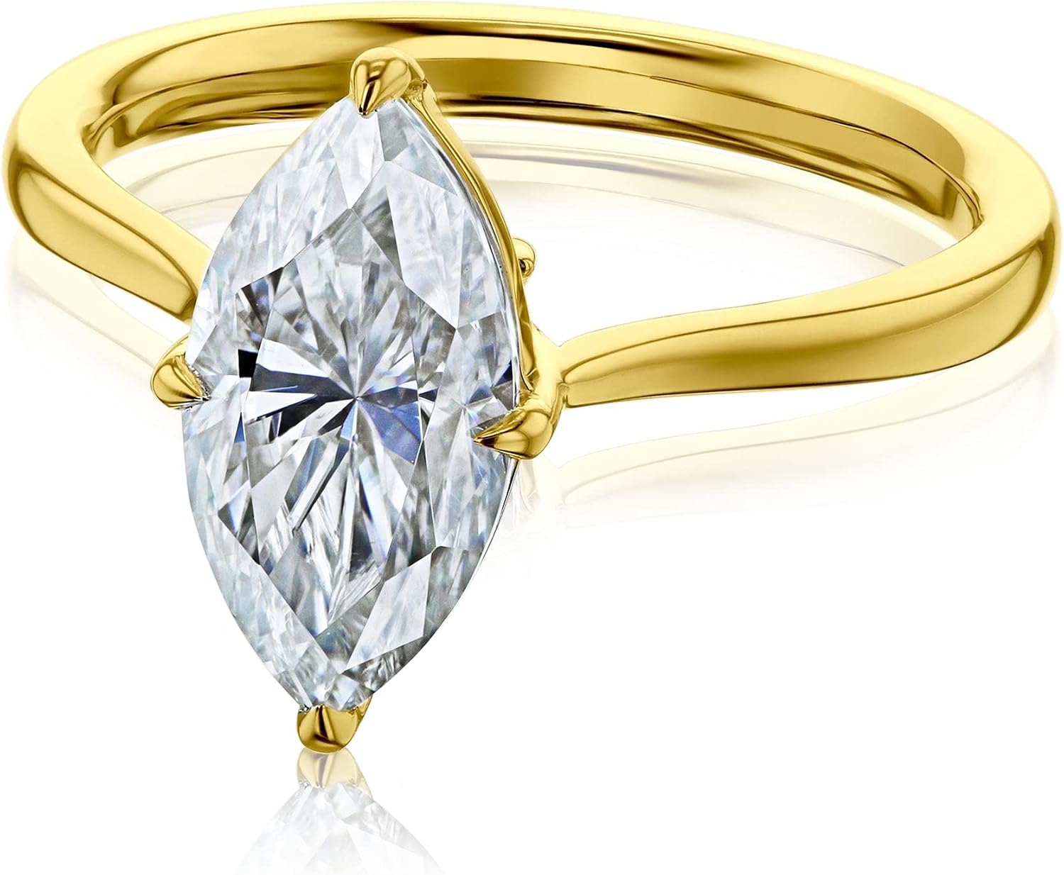 Kobelli Moissanite Marquise Cut Merida Ring in 14k Gold