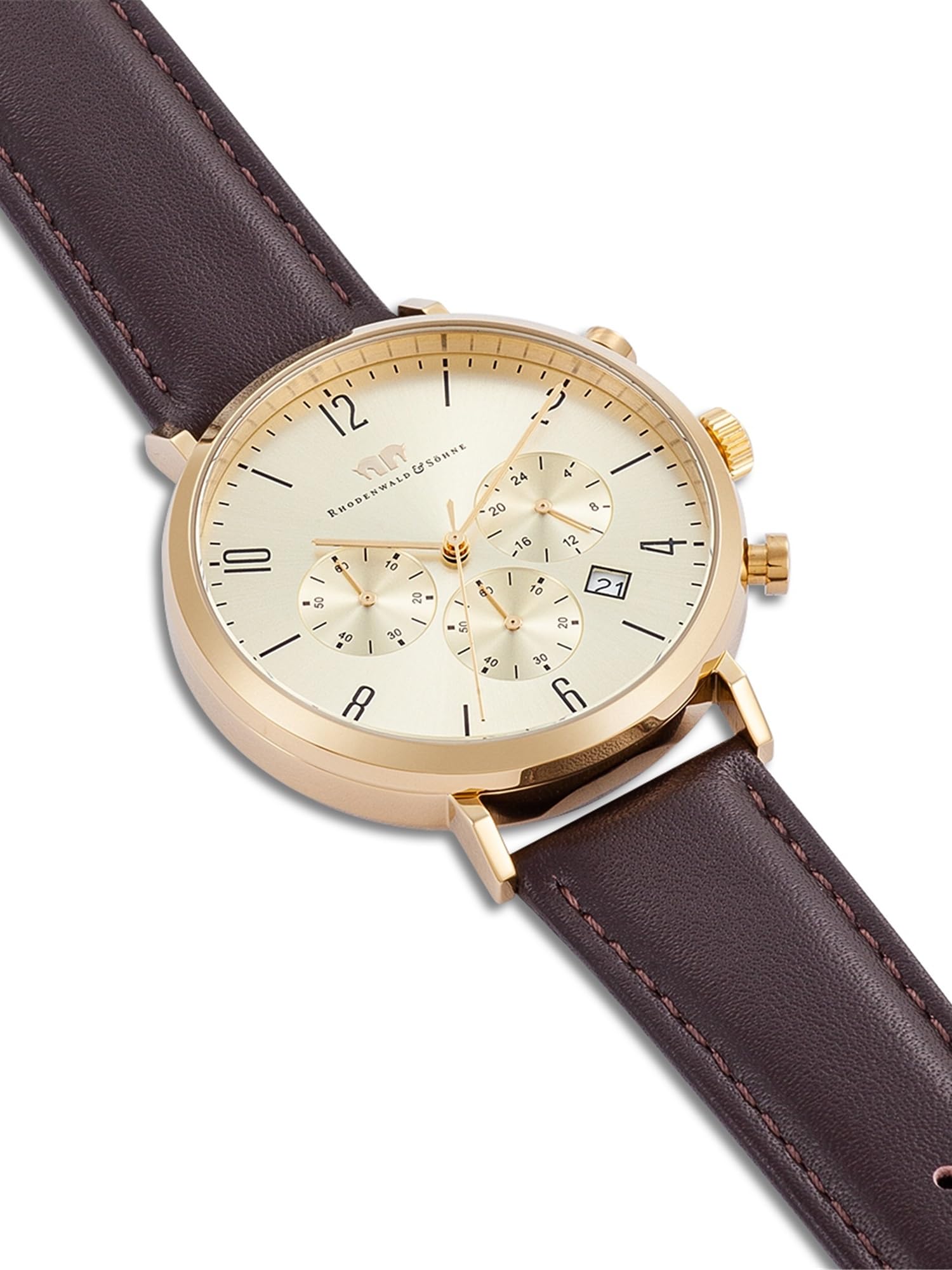 Rhodenwald & Söhne Reloj para Hombre análoga Japón Mecanismo de Cuarzo con Correa de Cuero Real 10010362