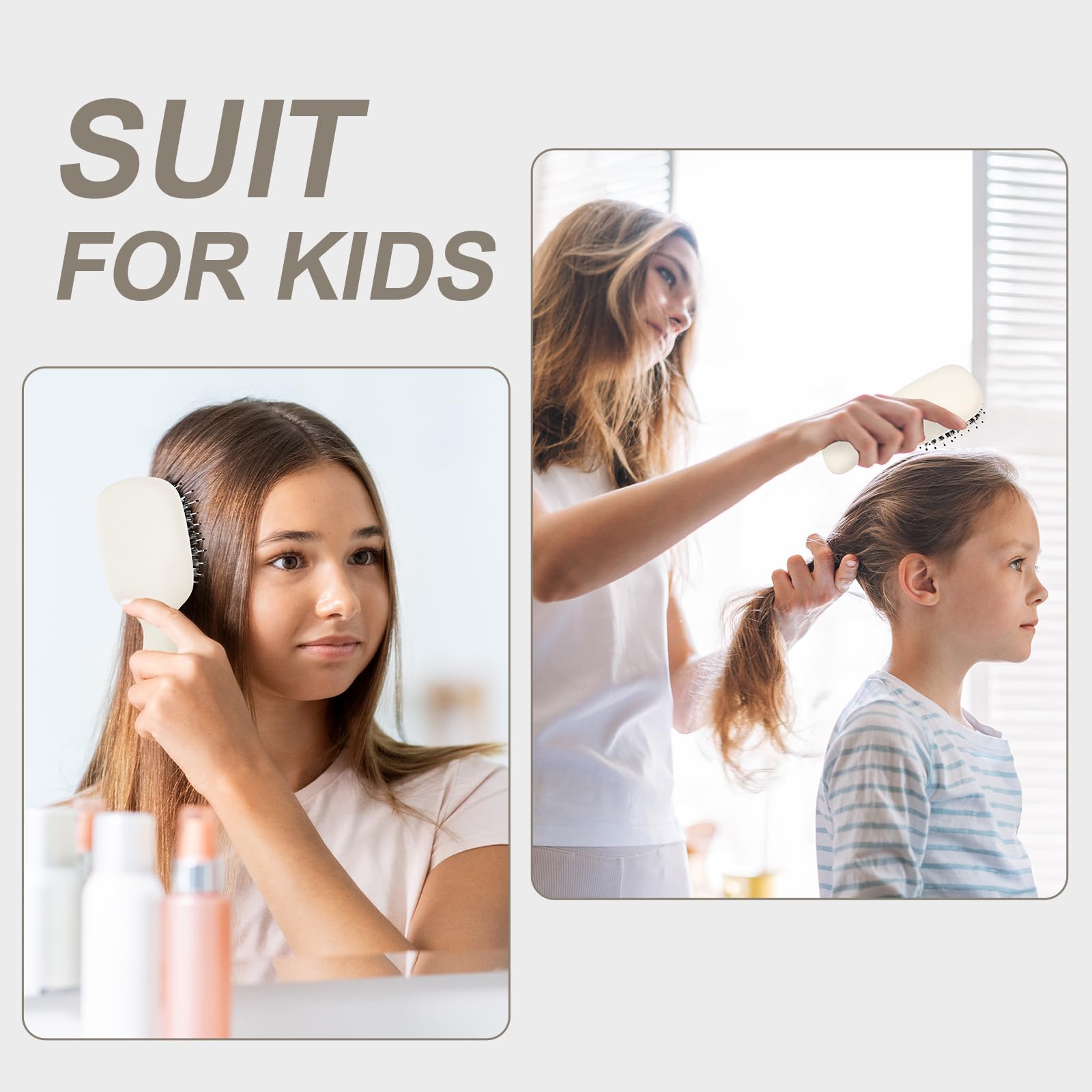 Mini cepillo de pelo de cerdas de jabalí, tamaño de viaje, para mujeres, hombres y niños, cepillo de pelo pequeño portátil para bolsillos, mini cepillo desenredante para añadir brillo suave