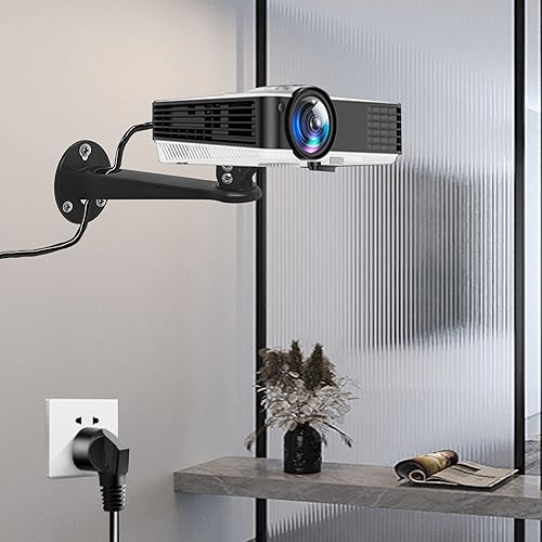 Miniatura 8 de 2-Be-Best Soporte de pared ajustable para proyector, 7.87 pulgadas de longitud, 7.8 libras, carga 360 rotación, soporte para cámara de proyector de