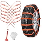 Snow Chains Tire Chains for Car Trucks 12Pcs Universal Thickened Manganese Steel Emergency Snow Tyre Chains Adjustable