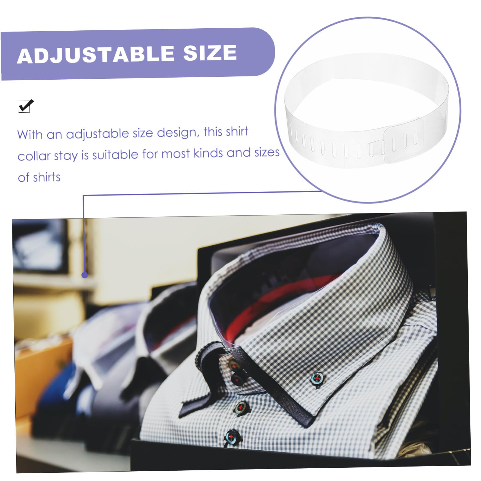 ibasenice 100piezas Collar de Pvc Soporte para Cuello de Camisa Ballenas de Plástico para Cuello para Camisas de Vestir Moldeador de Hombre Insertos de Plástico de Vestir