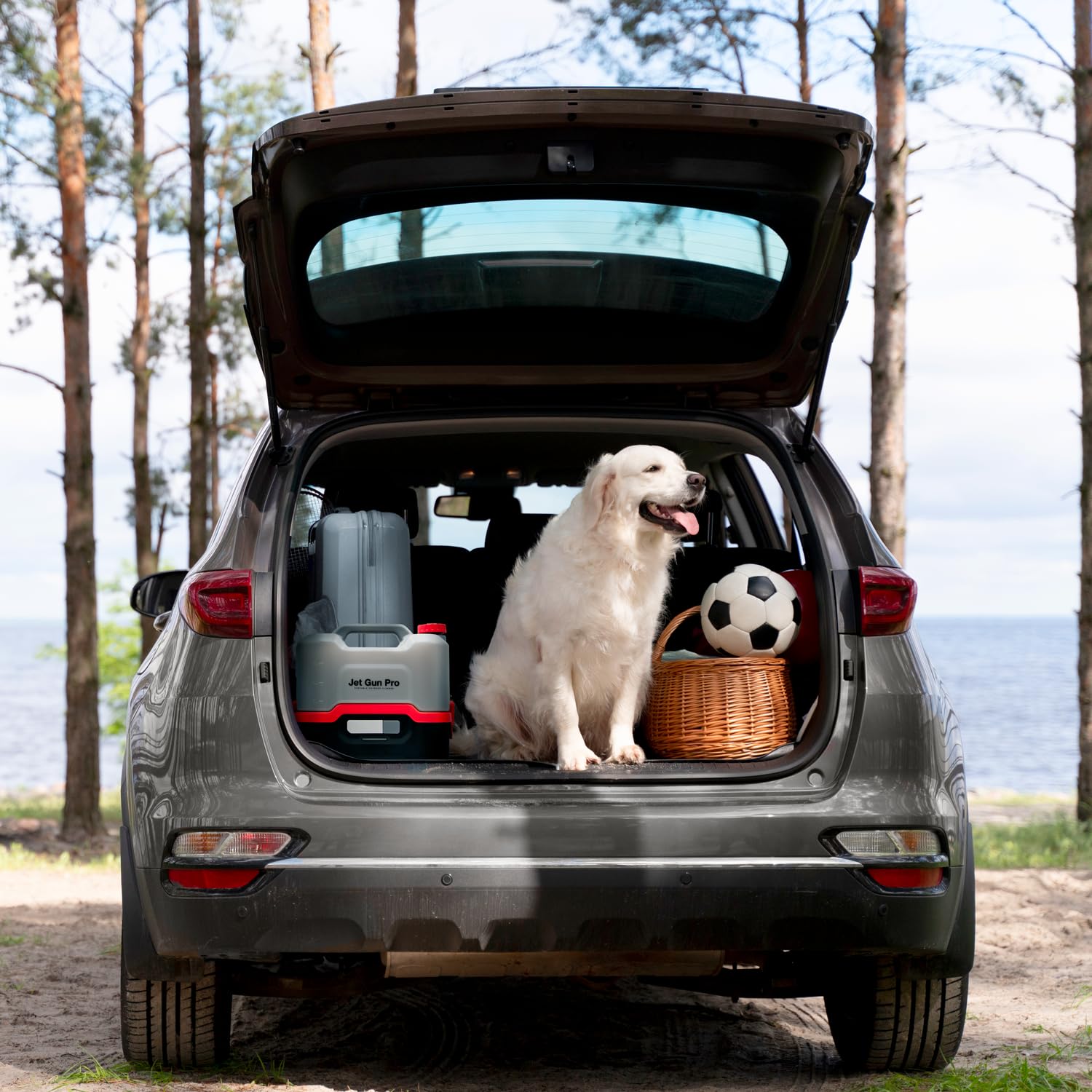 Errecom JET GUN PRO+, Hidrolimpiadora portátil con batería, cajón para accesorios, depósito de agua de 8 L y tubo en espiral de 3 m, Peso 2,9 kg
