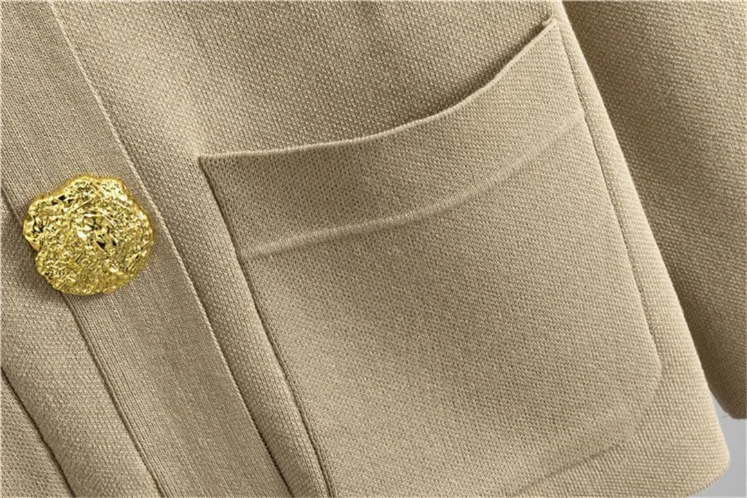 Set maglione lavorato a maglia da donna grandi bottoni dorati con scollo a V cardigan cappotti Conjunto a vita alta larghi pantaloni a gamba larga abiti