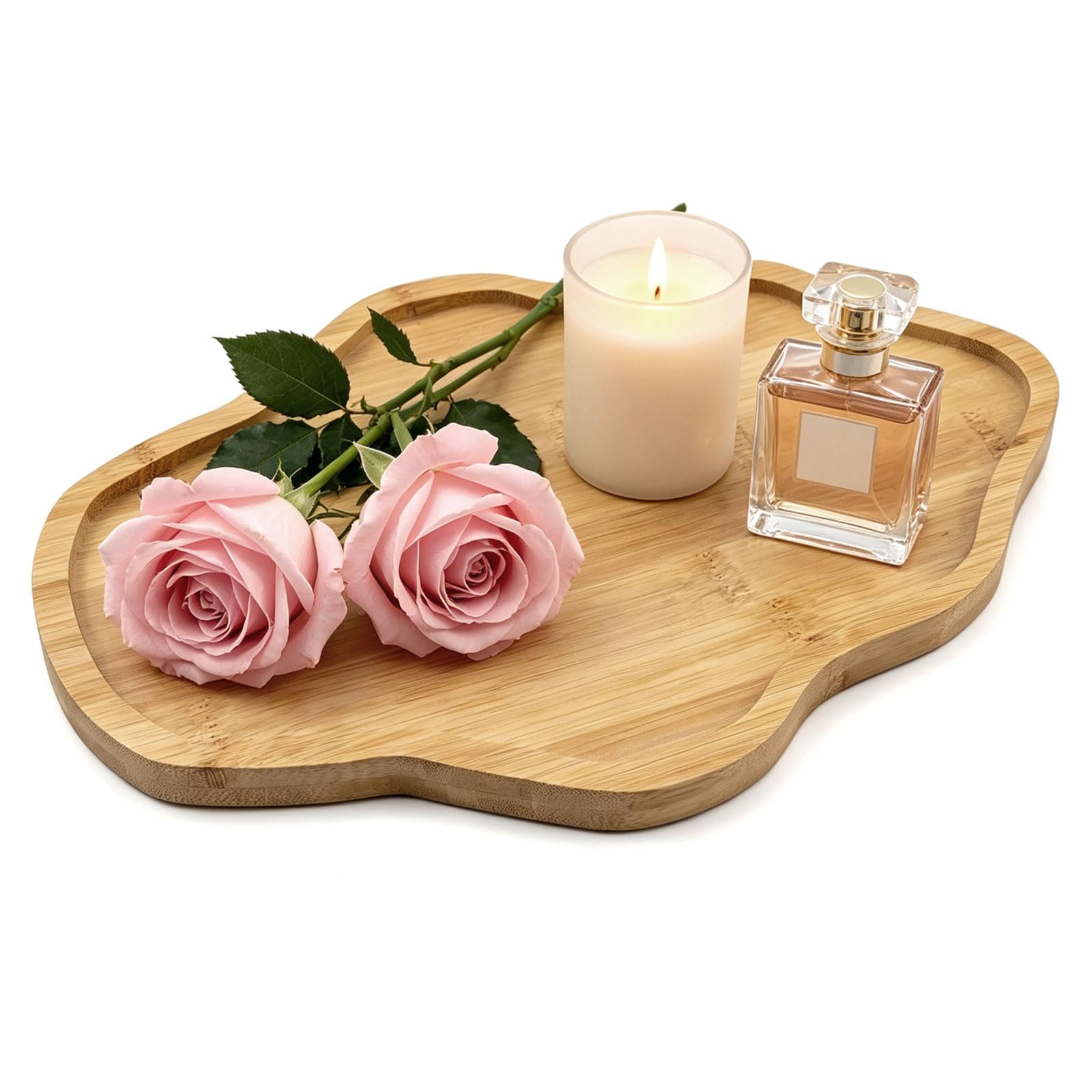 Wood Decorative Serving Tray - Coffee Table Tray for Candles Perfume, Bathroom Counter Tray, Cloud Jewelry Trinket Dish for Ring Dish Keys for Mother's Day/Christmas/Thanksgiving/Birthday Gift
