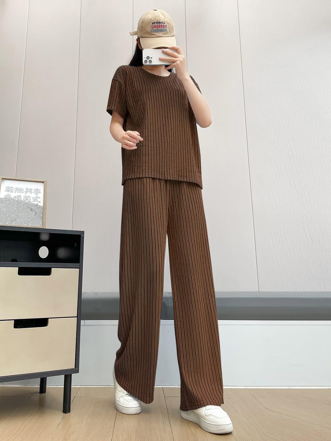 Toochki Set pigiama da donna con parte superiore e pantaloni, pigiama coreano, leggero e stampato, biancheria da notte morbida e confortevole, per ragazze e donne