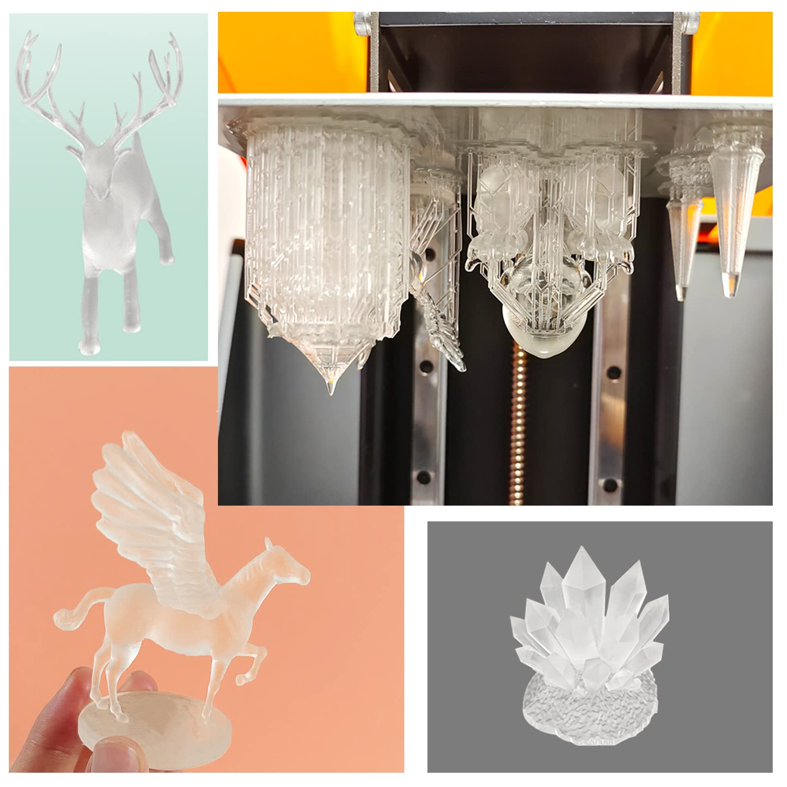 Resina rigida per stampante 3D, resina rapida 405nm per stampa LCD DLP 3D resina fotopolimero fotopolimero UV polimerizzazione resina liquida trasparente