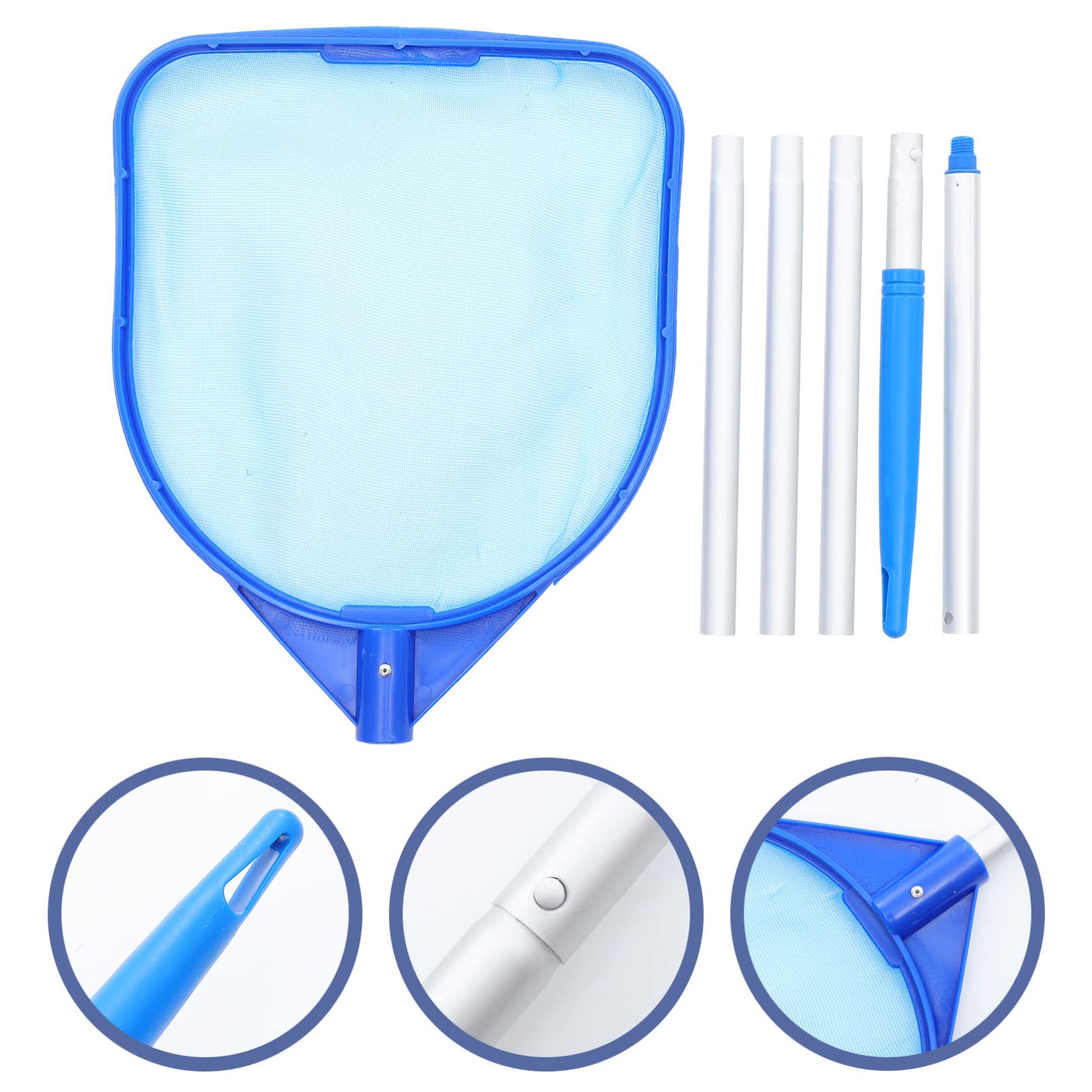 Sosoport 2 Piezas Red De Limpieza De Piscinas Cesta Flotadores De Piscina Inflables De Piscina Bañera Limpiador De Piscinas Nadar SPA Fuente De La Piscina Cosas De Piscina El Plastico Blue