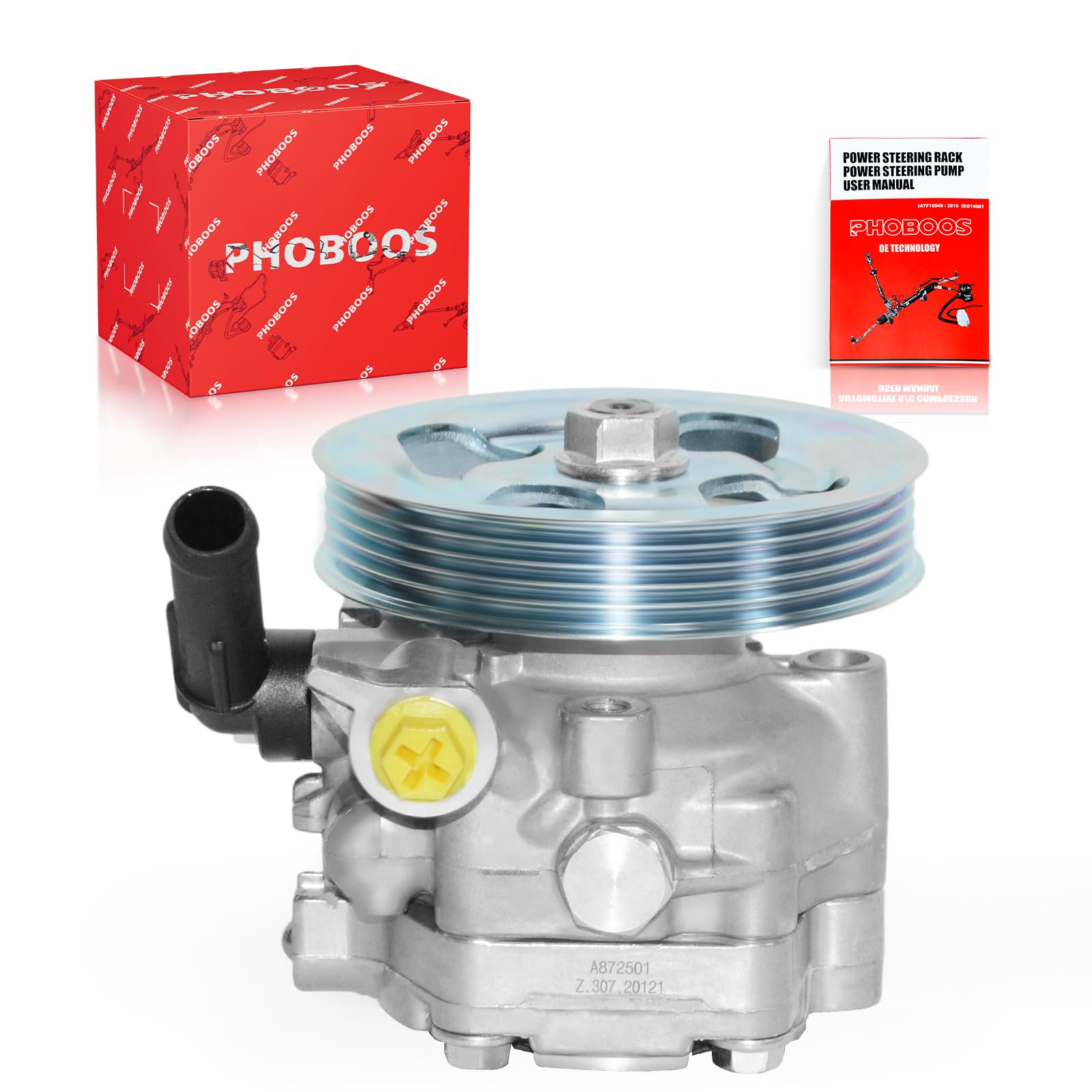 Photo 1 of PHOBOOS Power Steering Pump Compatible with Subaru Forester 2010-2013, lmpreza 2011-2014, Legacy/Outback 2005-2009?For 4-Cylinder/2.5L Engine ONLY?, with Outlet & Pulley, Ref. 21-5196