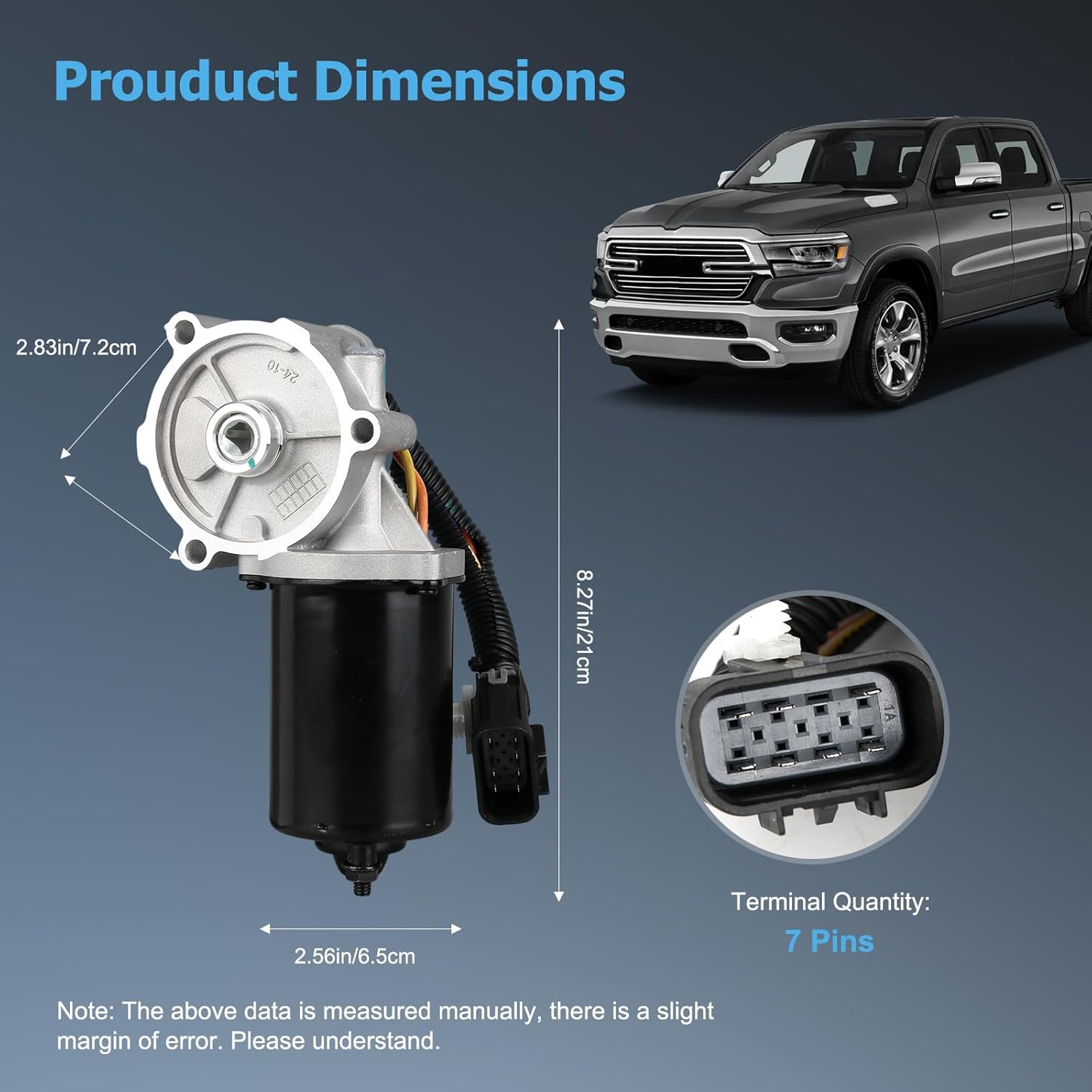 OTO-K 4WD Transfer Case Motor Actuator Compatible with Chevy Silverado Suburban Tahoe GMC Yukon XL 1500 Ram 1500 2500 3500 4500 Cadillac Escalade Hummer H2,4WD Actuator Replace#600-908 68089746AA