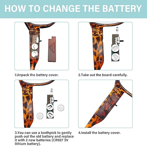 Miniatura 6 de Paquete de 2 lupas con luz de lectura con luces, lectores LED brillantes, lentes de lectura iluminados, anteojos de bloqueo de luz azul, lupa,