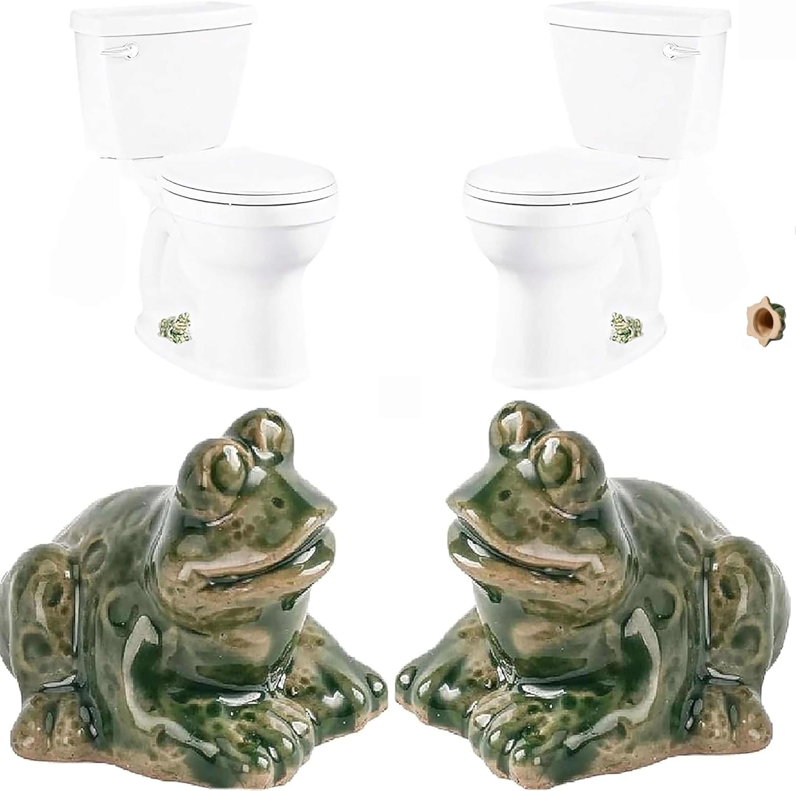 Toilet Bolt Covers, Toilet Bolt Caps Decorative, 2 Pack Toilet Screw Cover Caps, Cute Frog Vathroom Decor, Easy to Install, Fits Most Toilet Studs