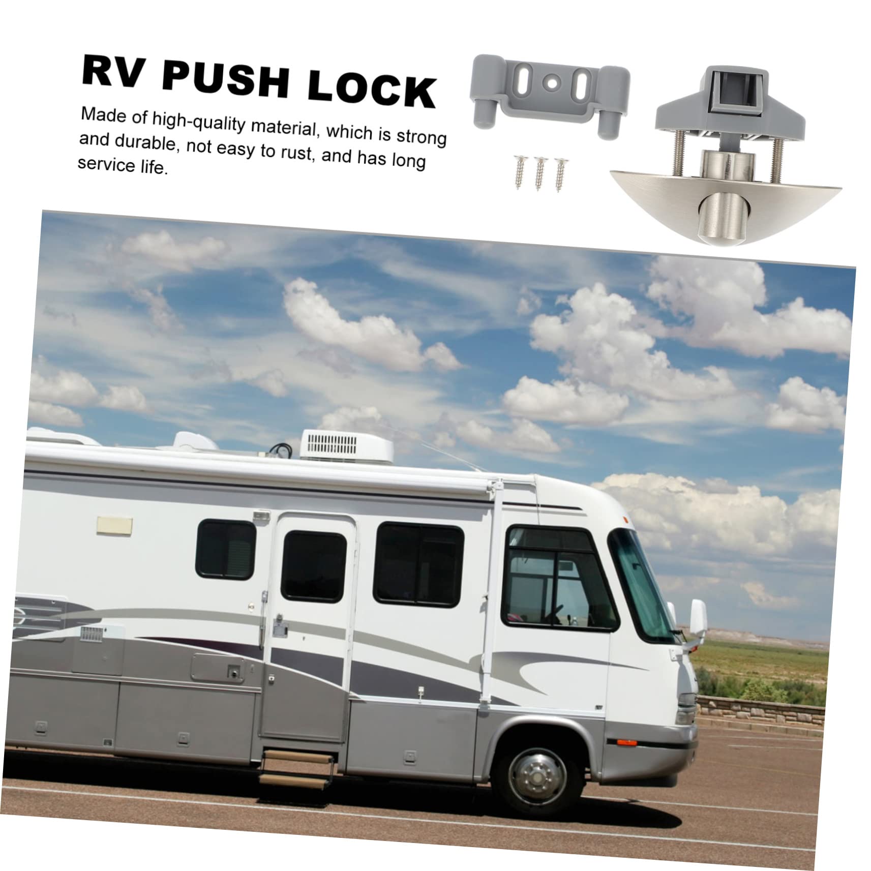 NUOBESTY 4 Sätze Rv Schrank Druckknopf Verriegelung Schlüsselloses Push Lock für Wohnmobile Yachten Möbel Einfache Installation Elegantes Design für Schranktüren