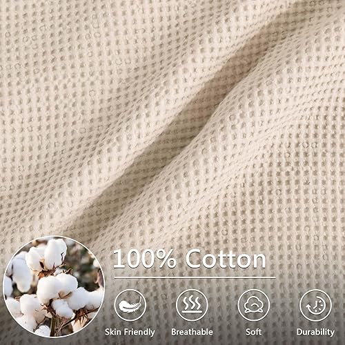 Miniatura 5 de NEXHOME PRO Juego de 2 fundas de almohada lumbar de 12 x 20 pulgadas, 100 % algodón tejido de gofre, fundas de almohada decorativas para el hogar,