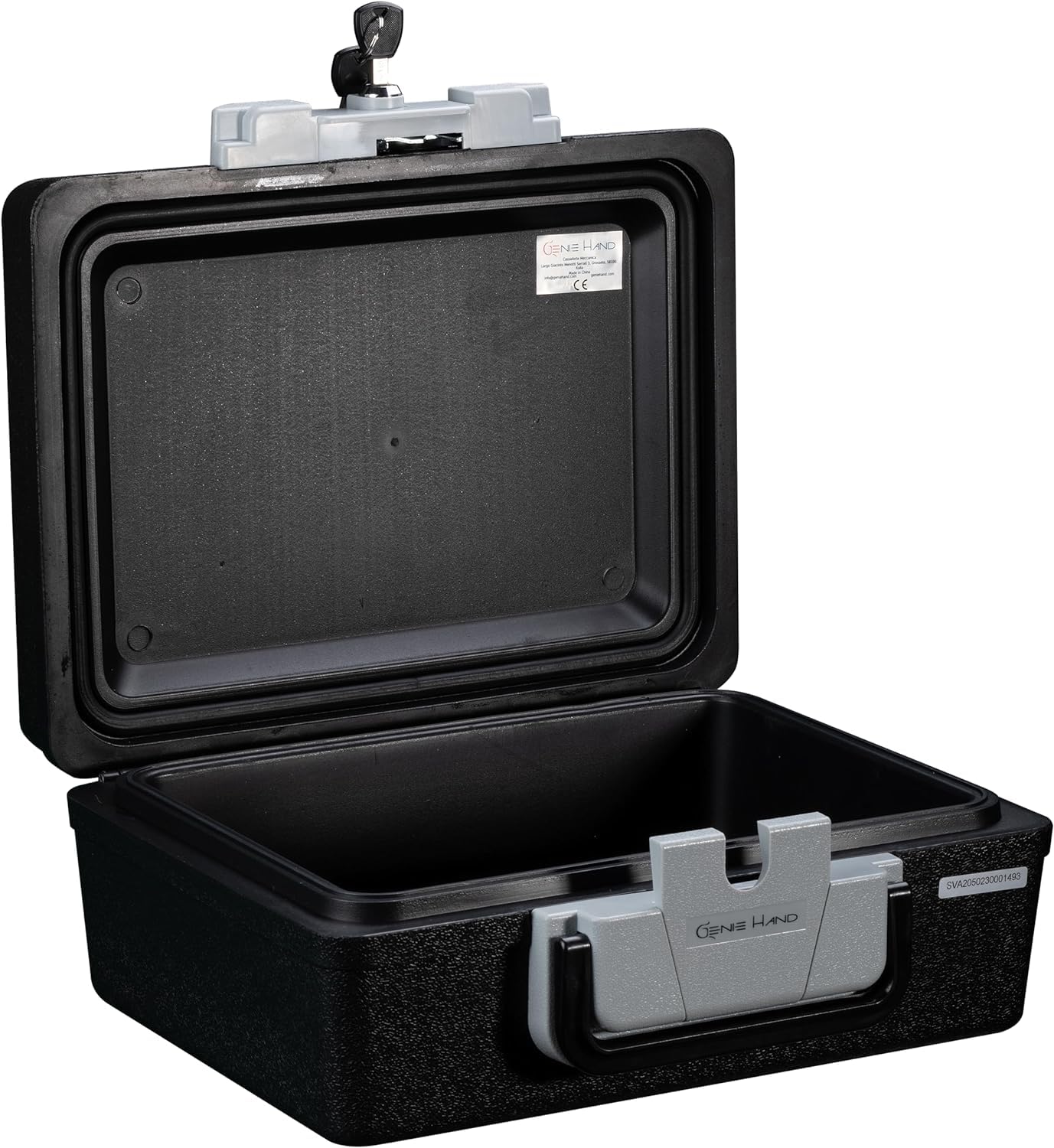 Genie Hand | Caja Fuerte Portátil con Maletín - Ignífuga LFS30- Impermeable IPX6 - Cerradura B-Class