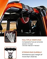 Vista 3 de Savadicar 2 asas de agarre de barra enrollable para Jeep Wrangler YJ TJ JK JKU JL JLU & Gladiator JT 1987-2023, accesorios interiores, negro y rojo