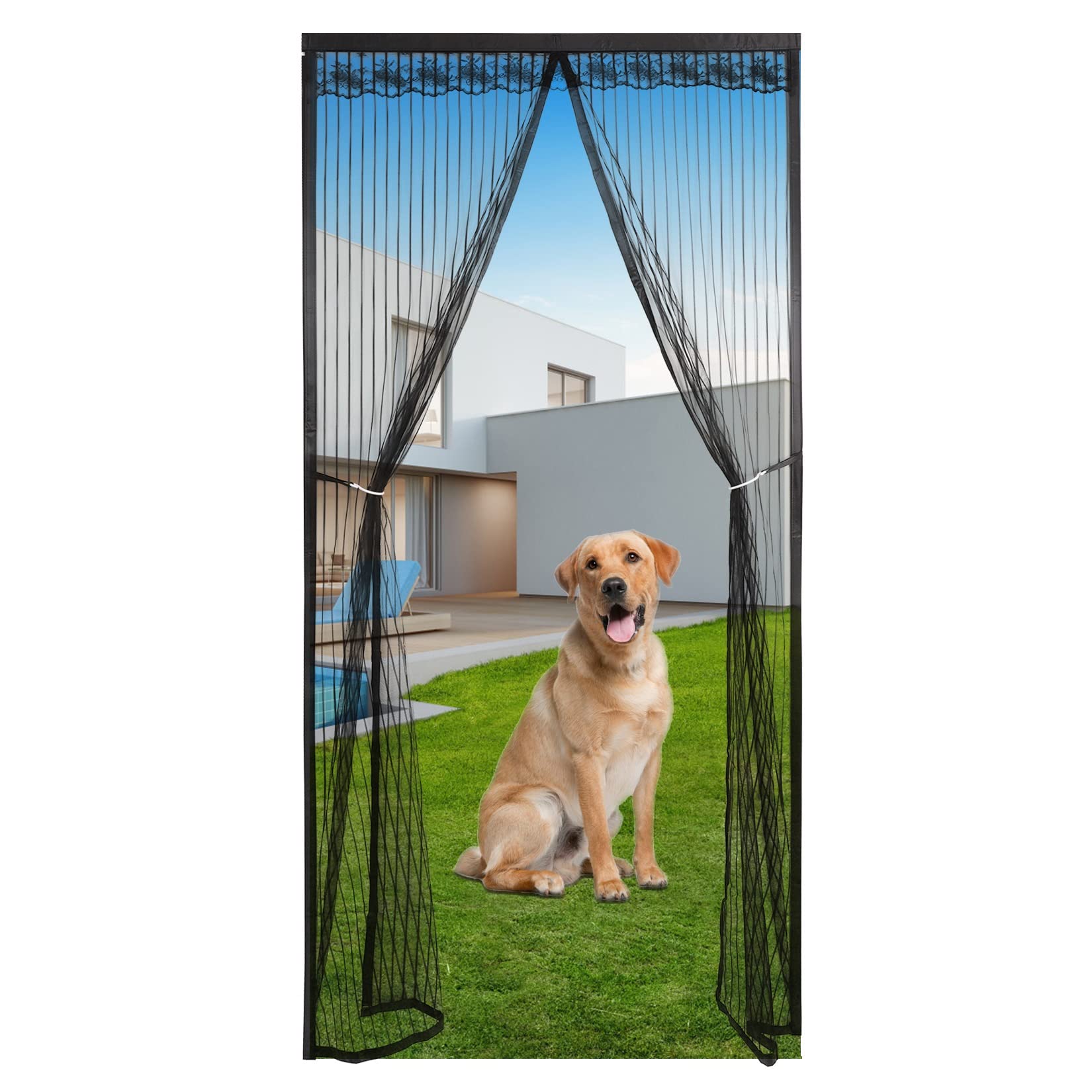 Eouyt Cortina magnetica Puerta 70X200cm Cortinas Puertas Exteriores PVC Mosquitera balconera mosquitera Puerta Exterior Dormitorio, Negro