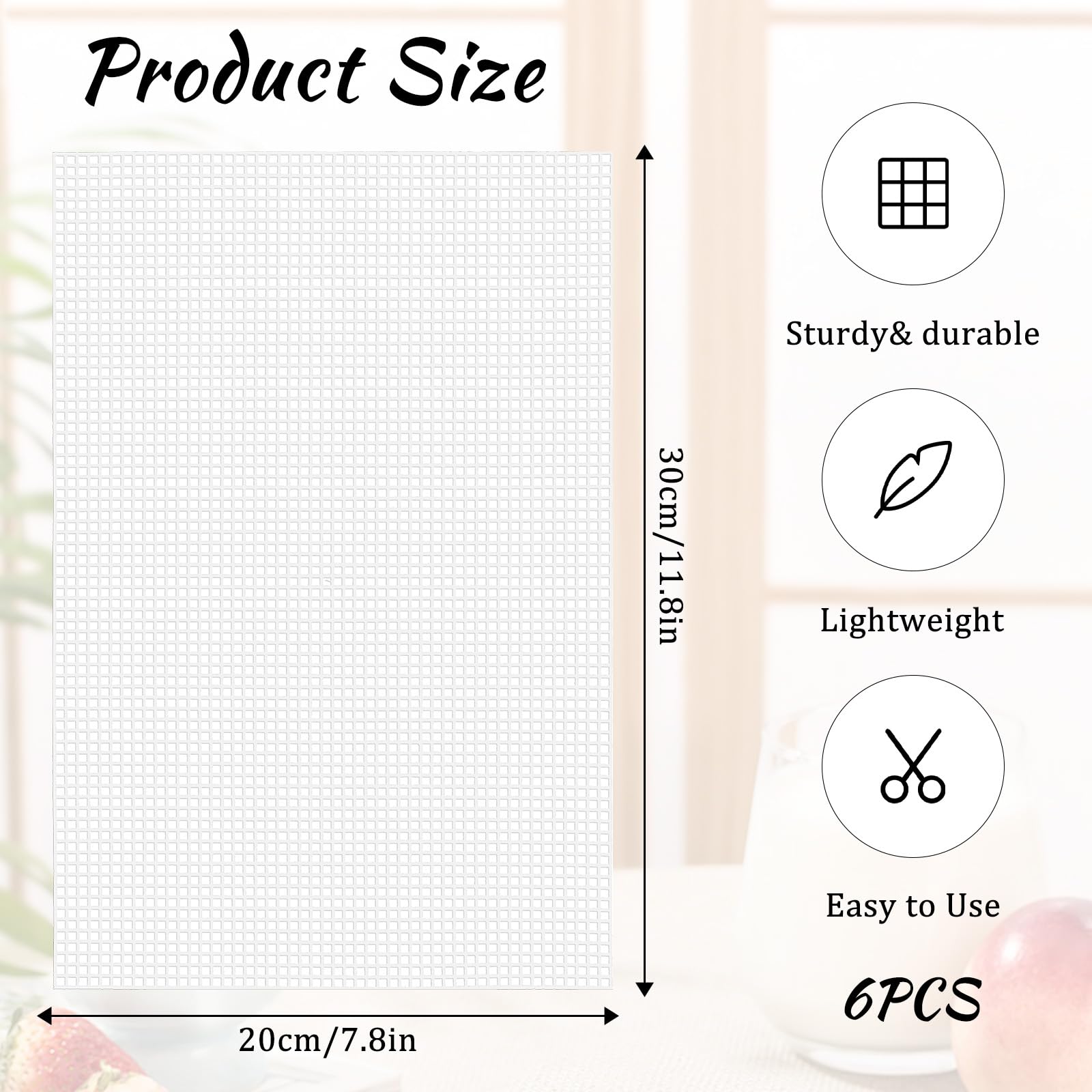 ElevateTech 6 Stück Kunststoff Netz Leinwand-Set, Netz-Kunststoff-Leinwand-Set Stickwerkzeuge für Stickereien Basteln Strick und Häkelprojekte Basteln mit Acrylgarn und Herstellen von Aquarium-Teilern