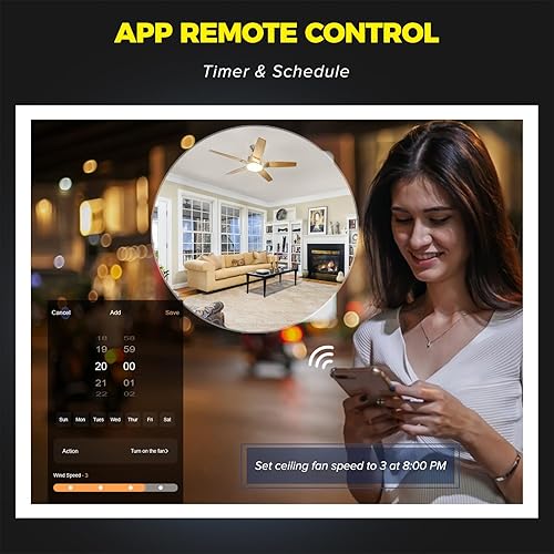 Miniatura 8 de Control de ventilador de techo inteligente 2 en 1 e interruptor de atenuación de luz, cable neutro, interruptor de luz de ventilador Wi-Fi de un