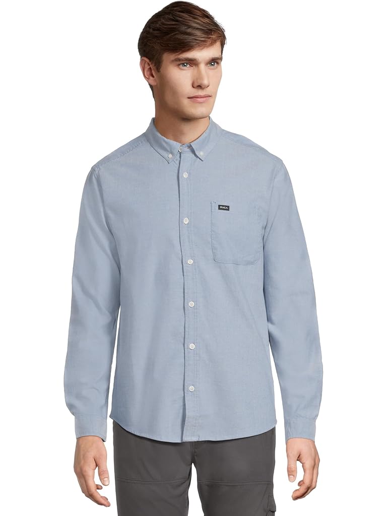 Blue RVCA Thatll Do Stretch Long Sleeve Woven