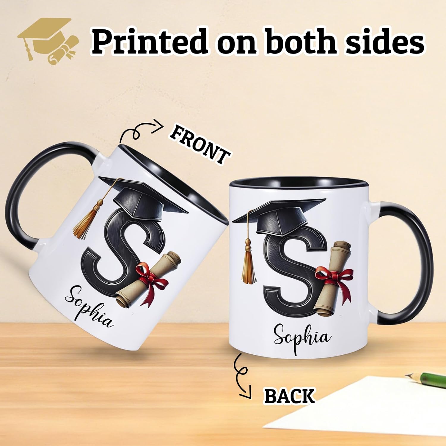 Custom Graduation Mug with Name, Personalized Class of 2026 Mug Gifts, 2026 Graduation Gifts, 11 oz Graduations Cups, High School College Master Degree Graduate Gift (Colorful) - Image 6