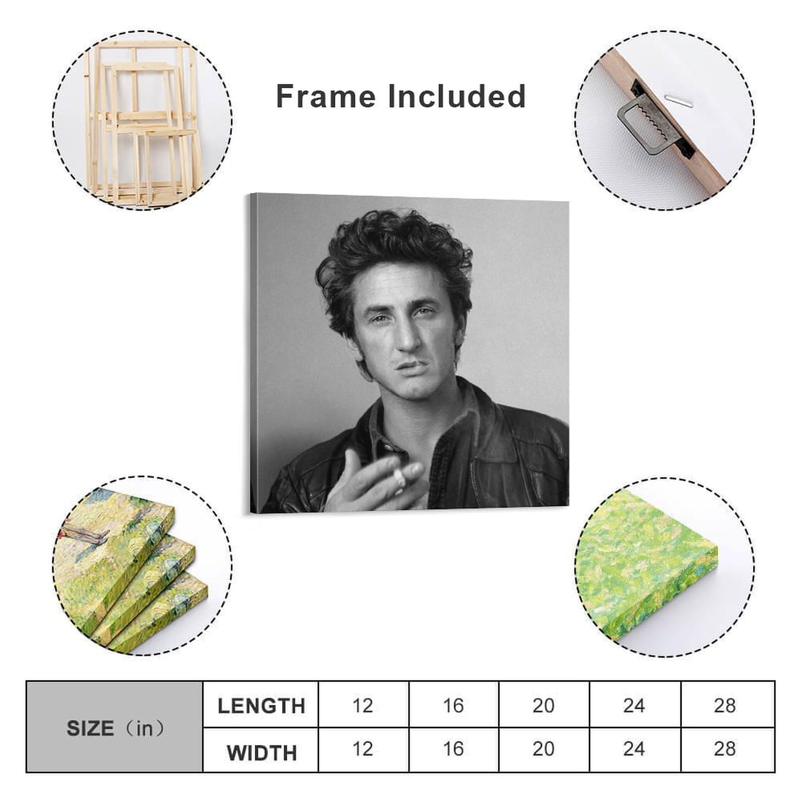 絵画 Sean Penn MEIYAN Sean Penn Painting On Canvas Wall Art Poster Scroll Picture