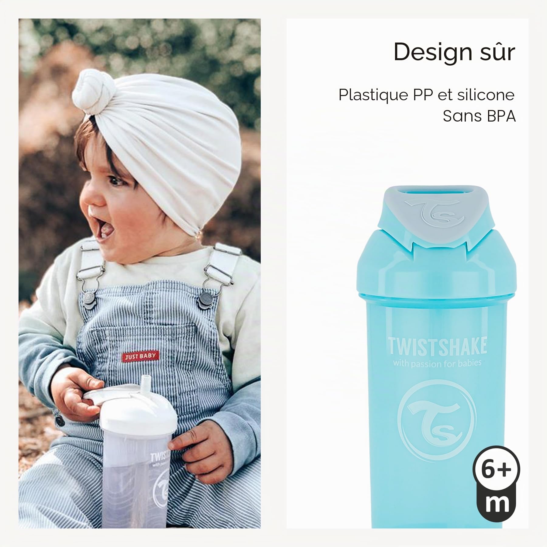 Twistshake Tasse de Paille 360 ml – Gobelet Bébé avec Paille Anti-Fuite – Bouteille d’Eau Anti-Déversement pour Tout-Petits – Tasse de Sevrage Sans BPA – Rose