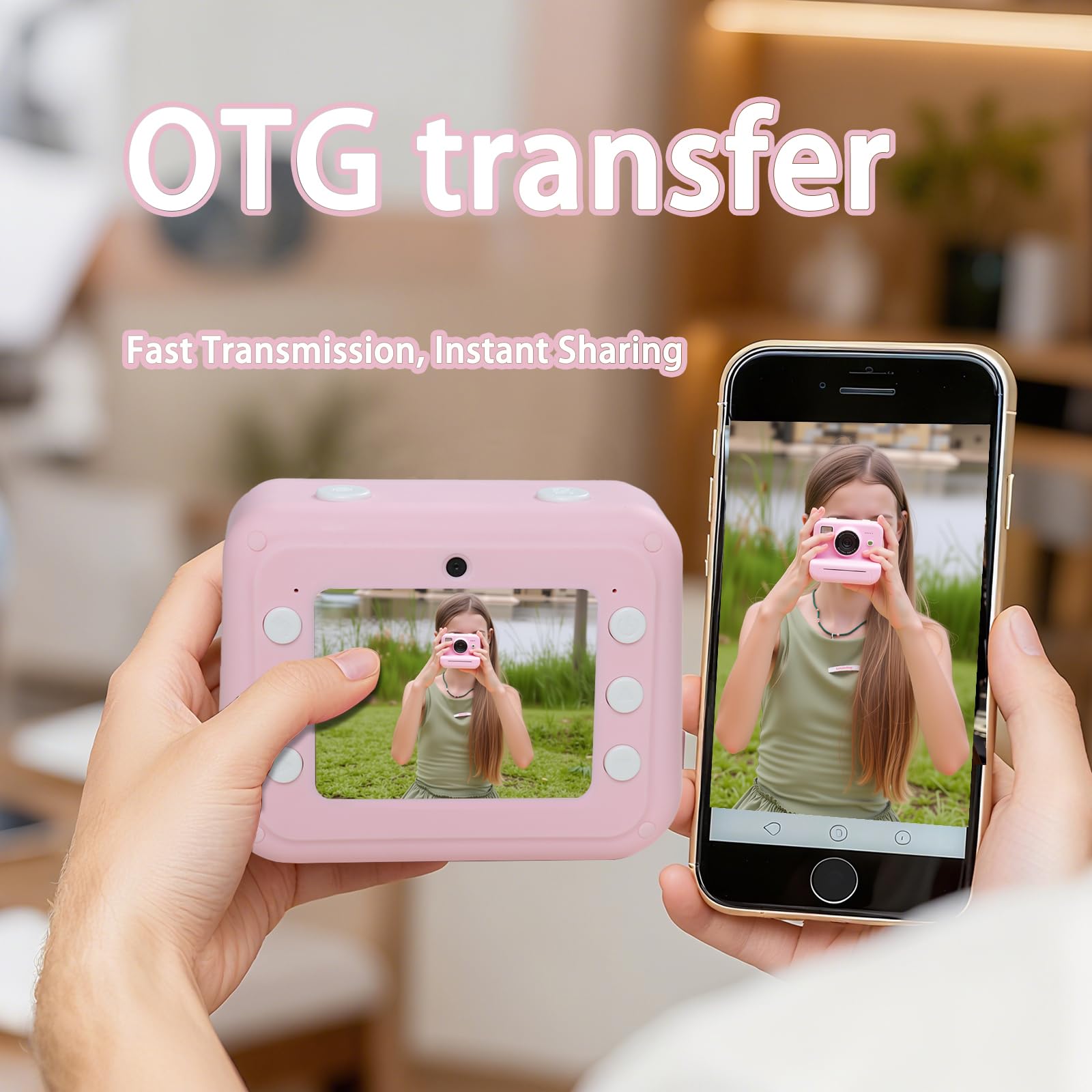 Facile da usare, stampa istantanea della fotocamera per bambini, include 4 rotoli di carta fotografica, gioco attivo, sviluppo artistico, fotografia, regalo per stampa istantanea