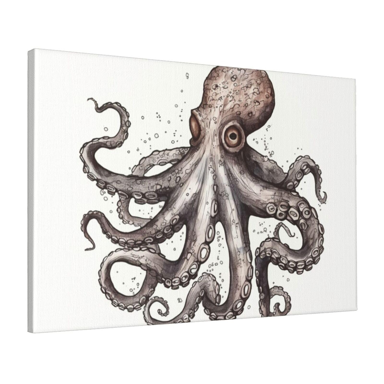 FodPand Canvas Wall Art for Living Room Wall Decor 16"x24" Modern Artwork Painting Pictures Hanging Canvas Prints Octopus Aesthetic Wall Art for Bedroom Bathroom Office Wallart Decor