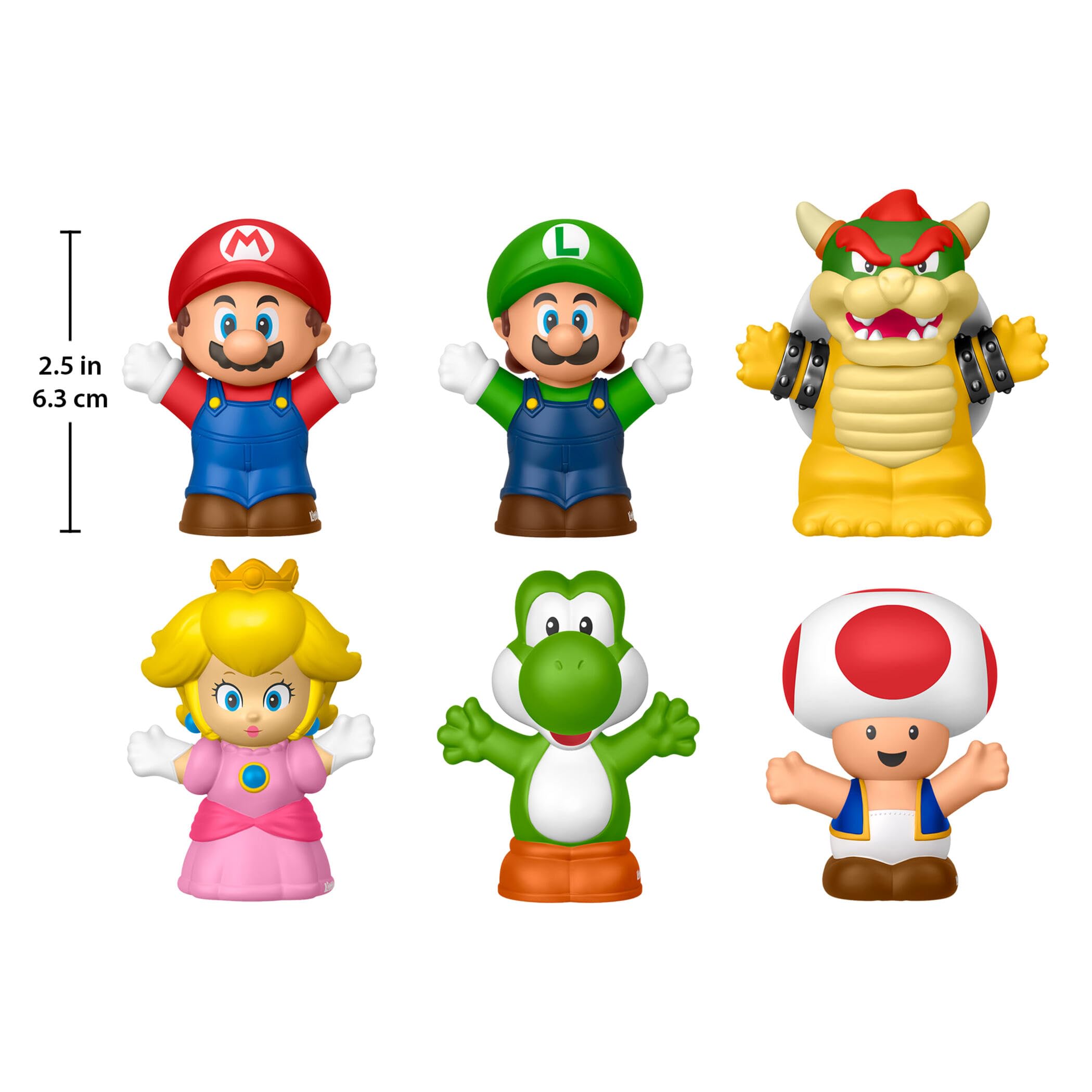 Fisher-Price Little People My Mario Juguete para niños pequeños, Conjunto de Figuras con 6 Personajes para niños y niñas en Edad Preescolar, a Partir de 18 Meses, JHG63