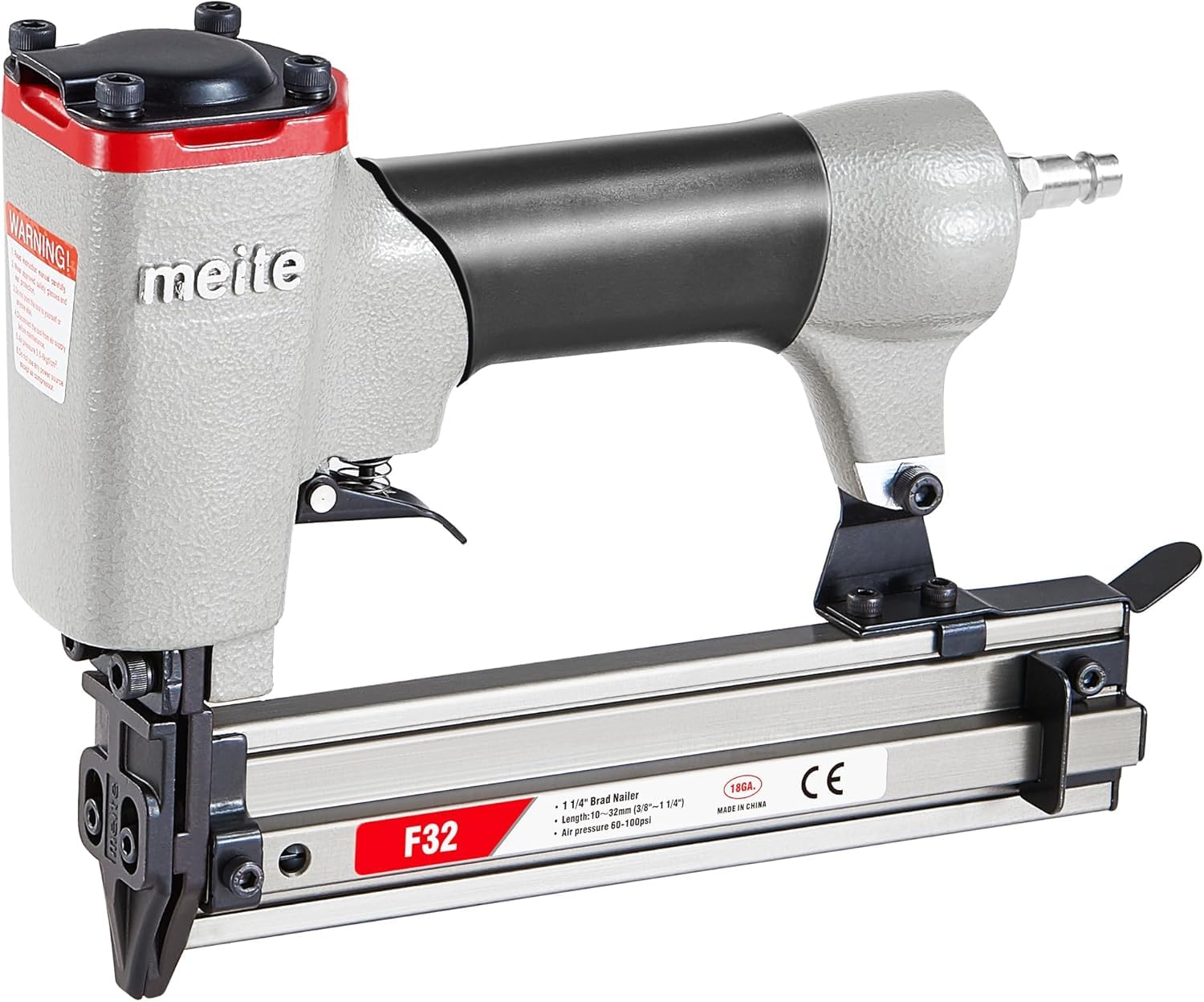meite F32 Pneumatic 18GA Brad Nailer with 4 Sizes Galvanised Brad Nails