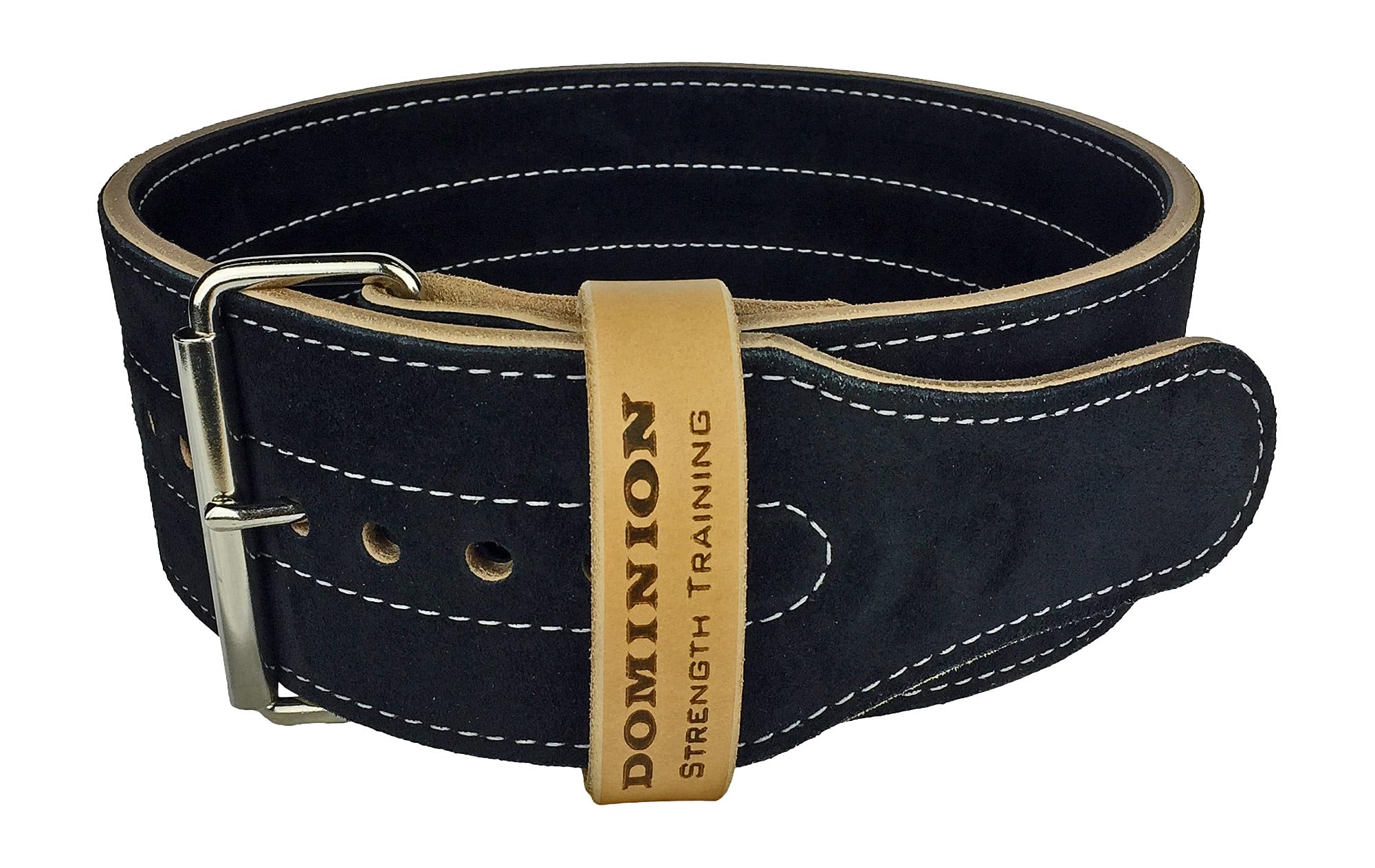 Dominion Strength Training Suede 4-inch Weightlifting Belt - Premium Powerlifting Support with Enhanced Grip Technology