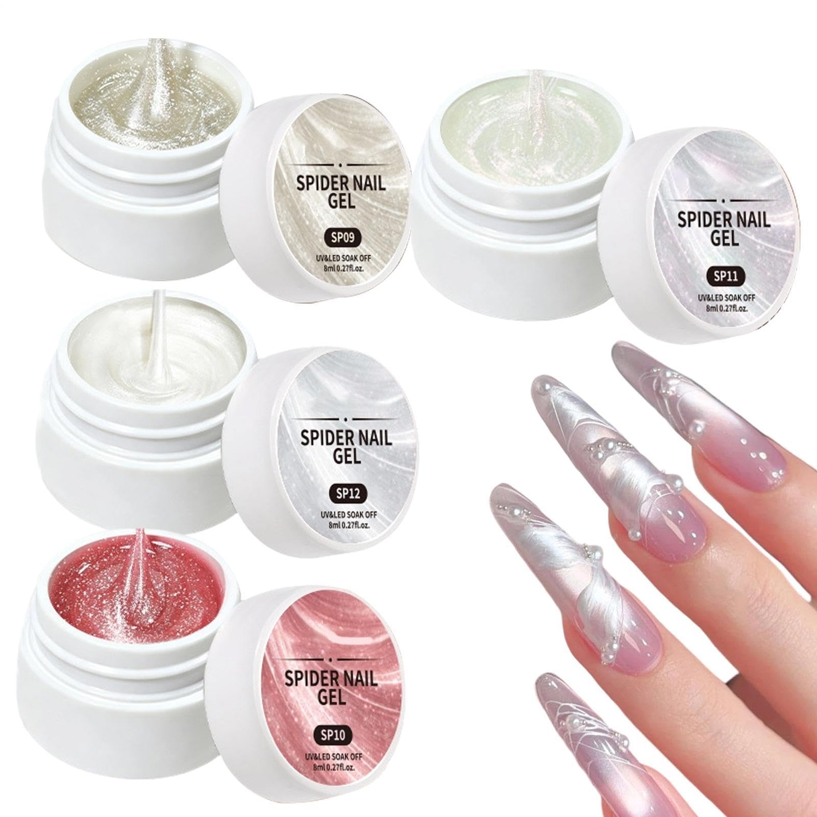Gel de uñas araña de 8 ml para manicura elástica y dibujo de líneas en casa y salón 8