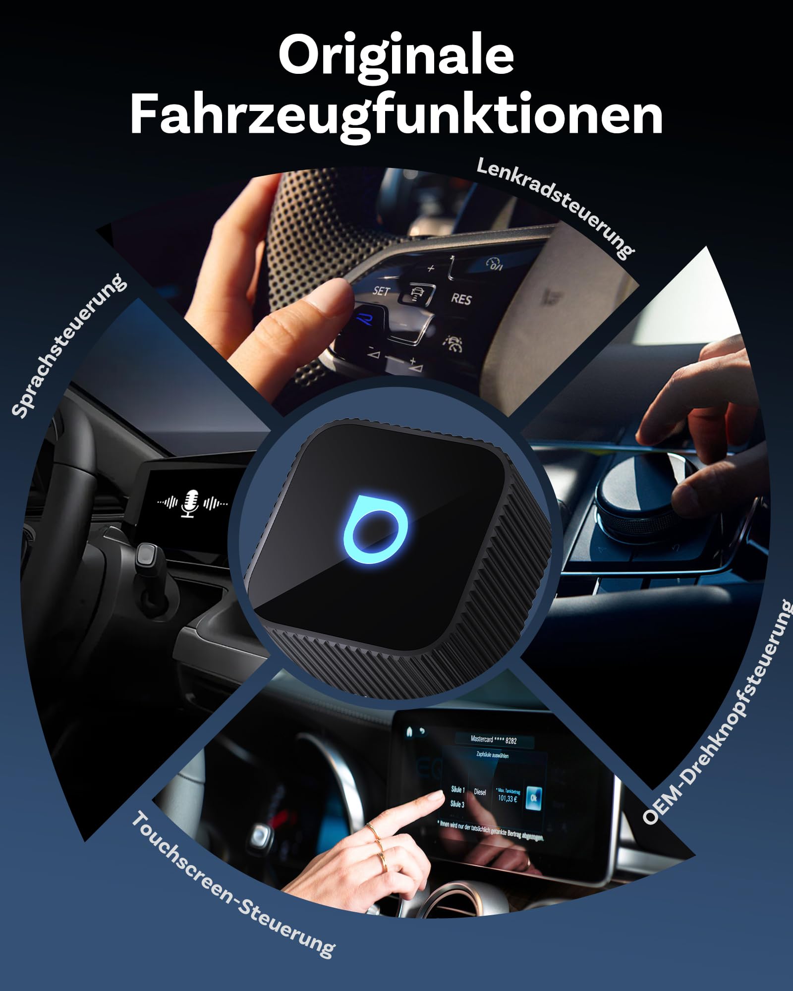 OTTOCAST MINI 3.0 Slim 2026 Upgrade Wireless CarPlay Adapter, 2-in-1 für iPhone & Android Auto, Wandelt kabelgebundenes CarPlay und Android Auto in Wireless um, Schwarz