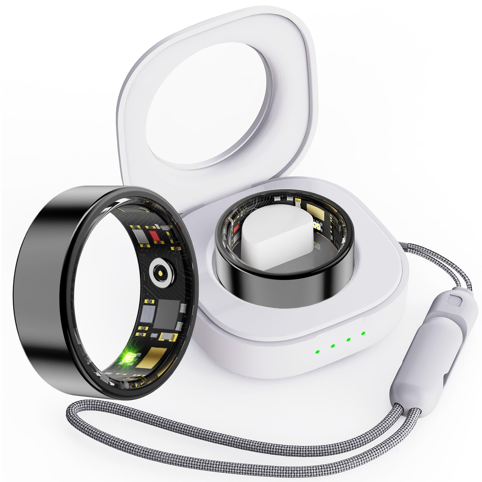 Produktbild von Smart Ringe Für Männer Frauen, Fitness Ring Pulsmesser Schlaftracker