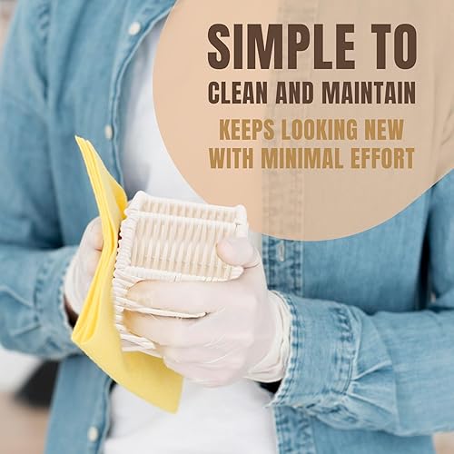 Miniatura 8 de Soporte de control remoto de 5 compartimentos: organizador de ratán sintético para controles remotos de TV, brochas de maquillaje, suministros de