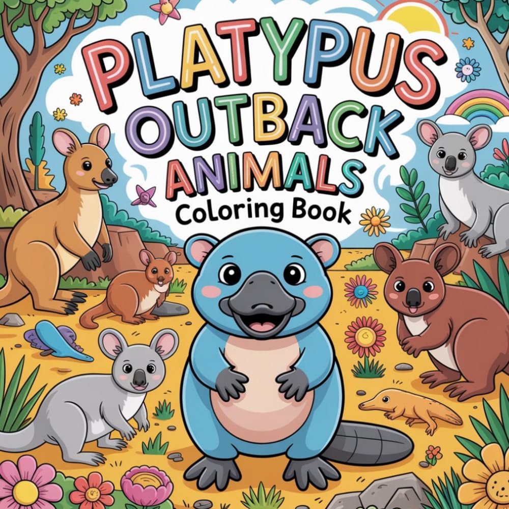 Platypus Outback Animals Coloring Book: platypus simple relaxation women coloring book, platypus easy stress relief kids book, platypus simple focus ... book, platypus simple focus teens color book