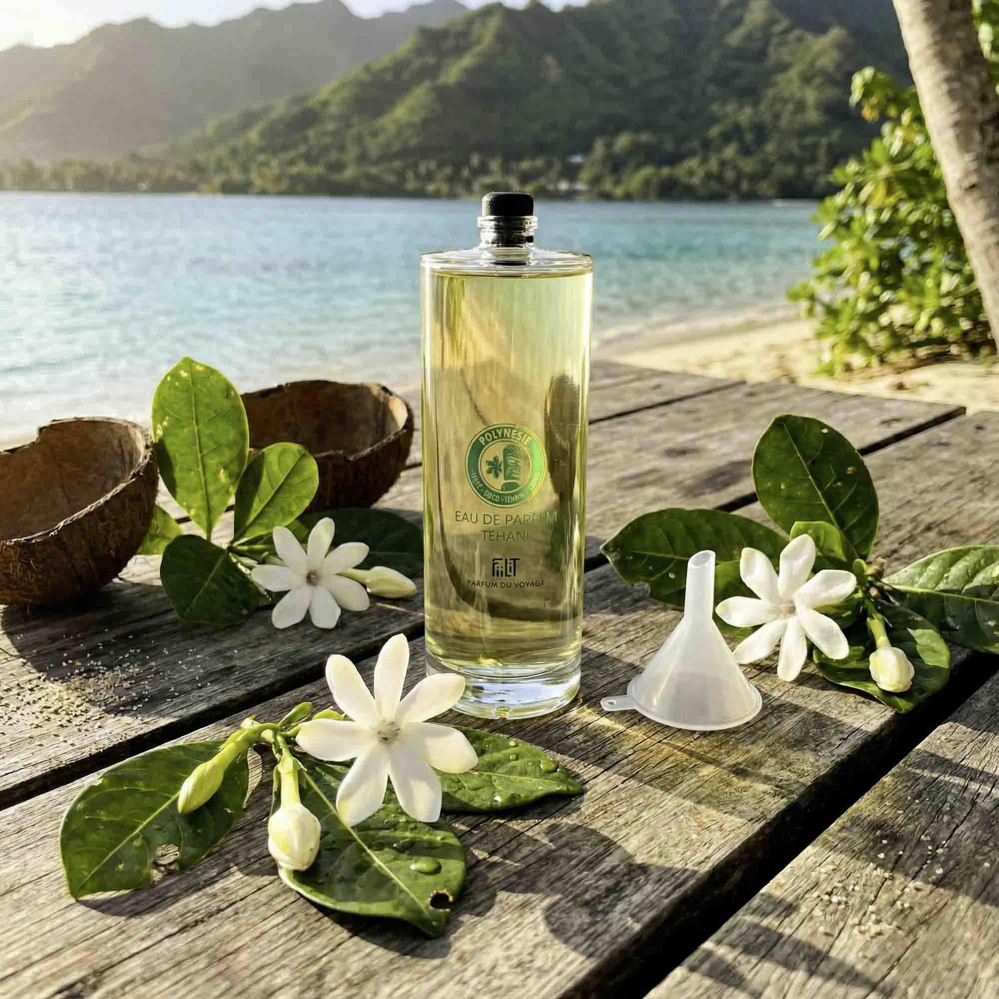 TEHANI naturalna woda perfumowana 100 ml POLINEZJA - FiiLiT perfumy podróżne - dla kobiet i mężczyzn - kwiat Tiaré waniliowy kokosowy Ylang kwiatowy orientalny