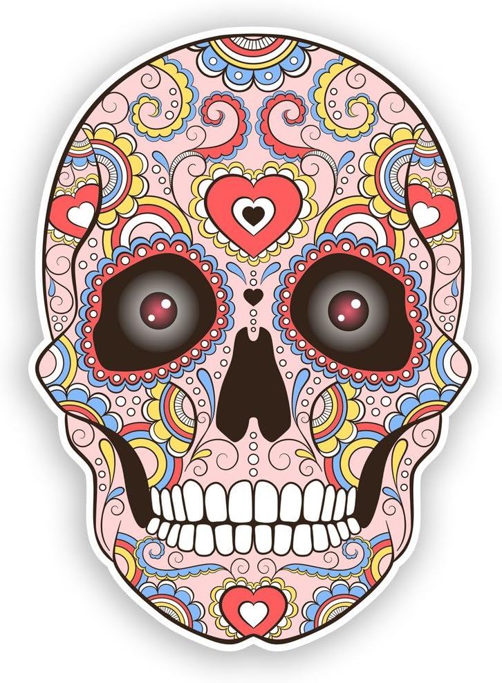2 x 20cm/200mm Sugar Skull with Eyes Vinyl Stickers Mexico Festival Day of The Dead #7433