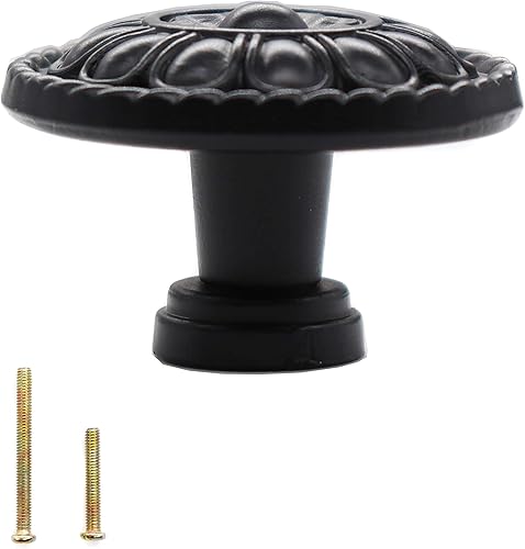 binifiMux Paquete de 8 pomos colgantes negros de 1.25 pulgadas para cajón de gabinete, agujero único