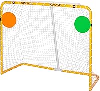 PodiuMax 54x44 Inch Steel Street Hockey Goal with Targets - Durable Portable Net for Youth Adults, Indoor Outdoor Backyard Training