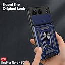 TheGiftKart Tough Armor Bumper Back Cover Case for OnePlus Nord 4 5G | Sliding Camera Cover, Kickstand & Ring Holder | 360 Degree Protection Back Cover Case for OnePlus Nord 4 5G (PC & TPU, Blue) gallery image