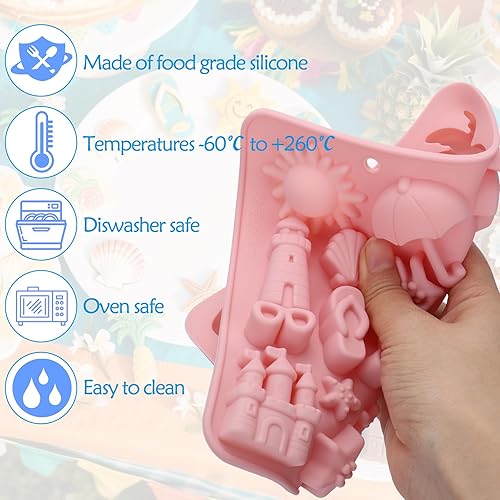 Miniatura 7 de 2 moldes de silicona de chocolate para playa de verano, coco, piña, conchas de estrella de mar, moldes de chocolate para dulces, decoración de