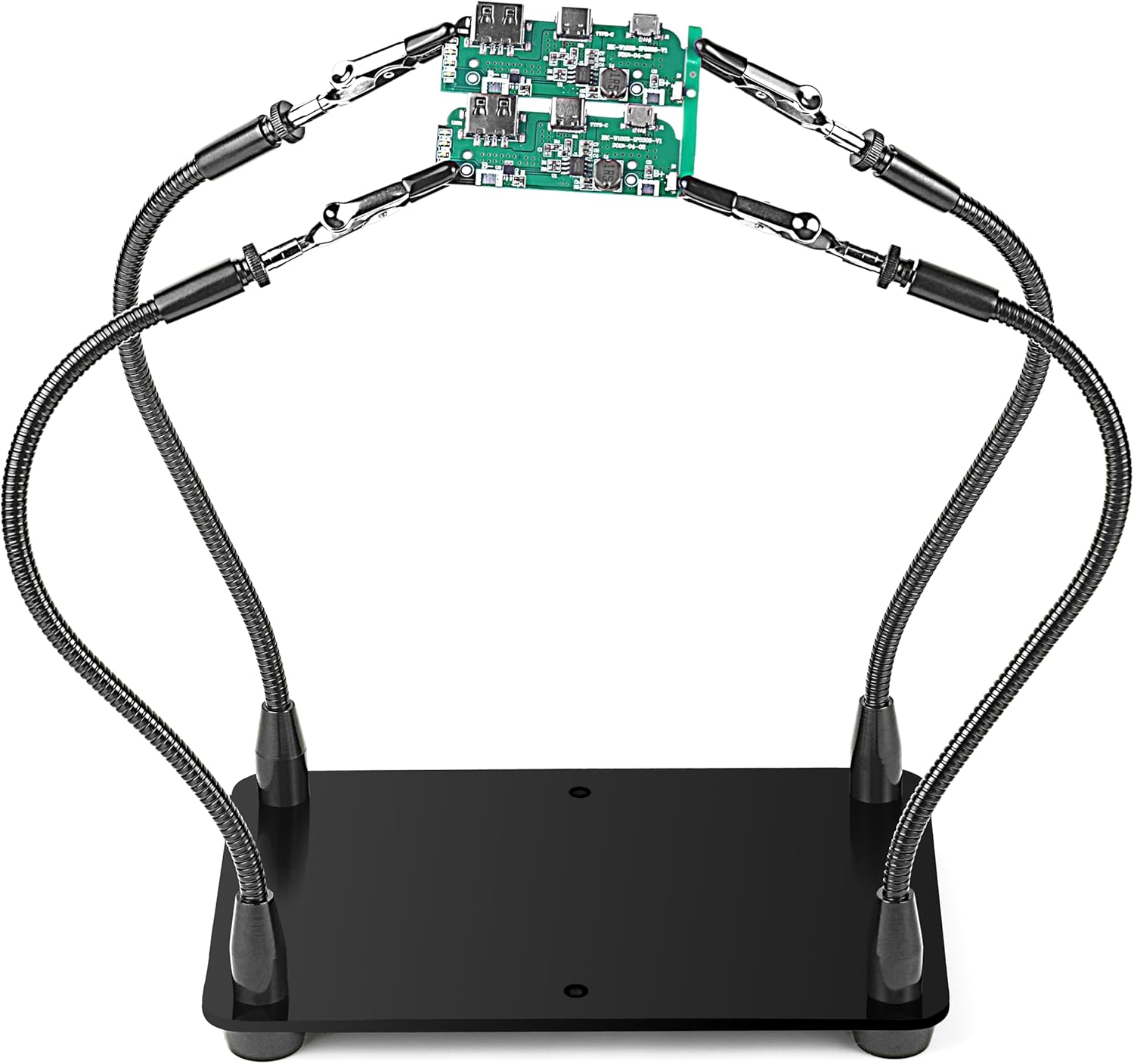 RIOZOIU Helping Hands Soldering Station,soldering tools,Soldering Holder Metal Circuit Board Holder 4 Flexible Metal Arms Magnetic Helping Hand for Electronic Repair Soldering Jewelry Crafts