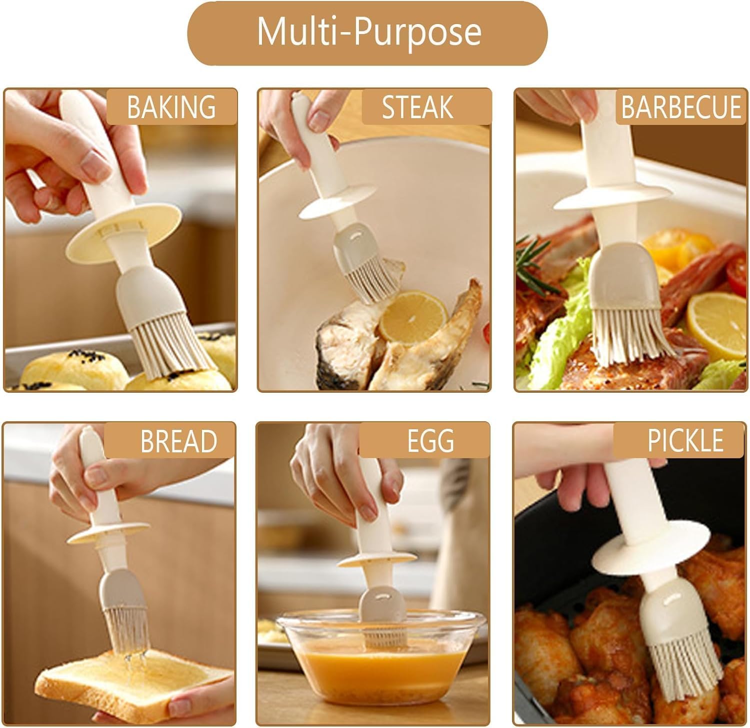 click2shop Silicone Oil Brush with High-Temperature Resistant Bottle | Integrated Basting & Cooking Tool for Barbecue, Baking, and Kitchen Use | Refillable Dispenser for Home & Kitchen 3