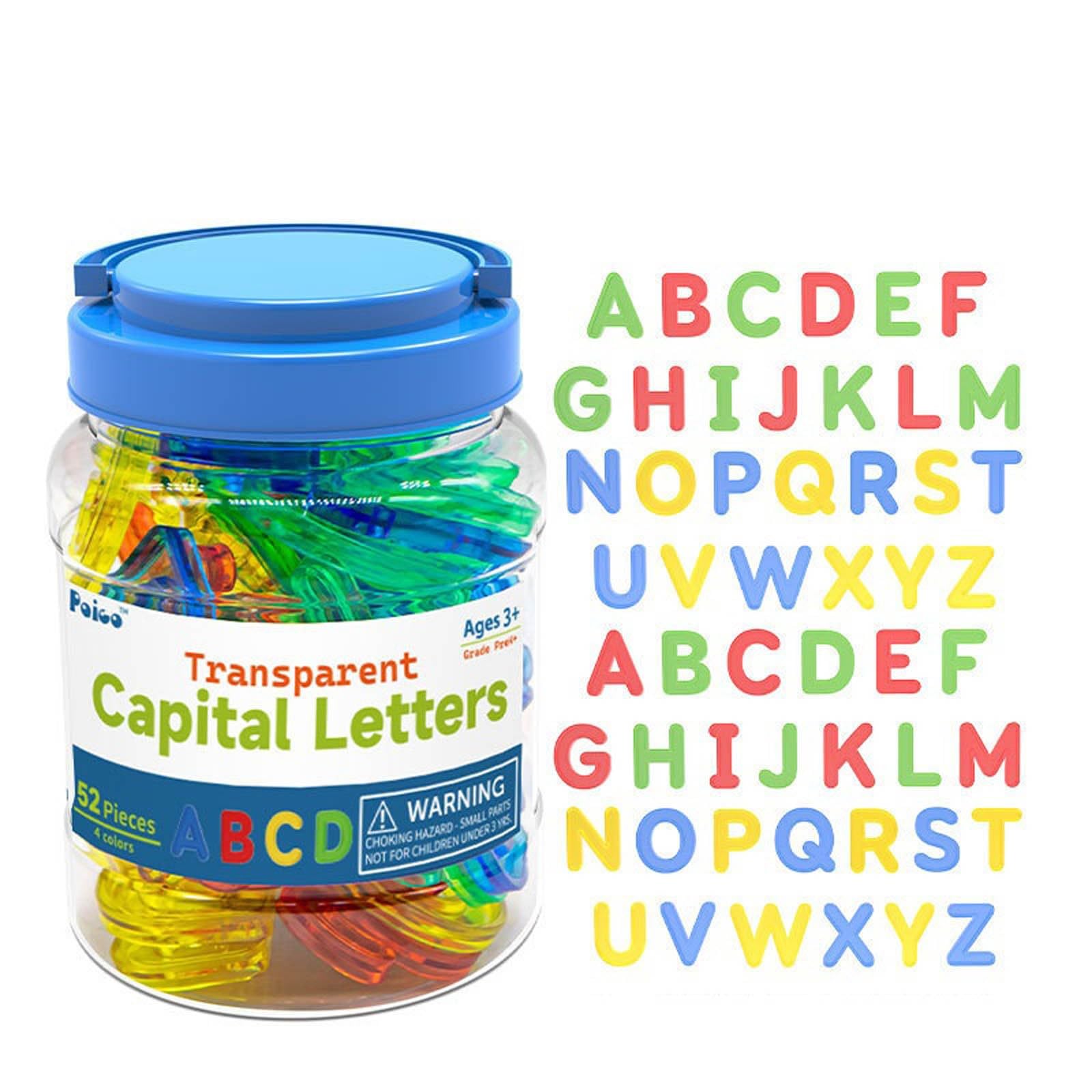 Lettres minuscules transparentes pour table lumineuse - Apprentissage sensoriel - 15 x 10 x 10 cm